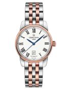 Orologio automatico da donna Certina in acciaio argento/oro rosa