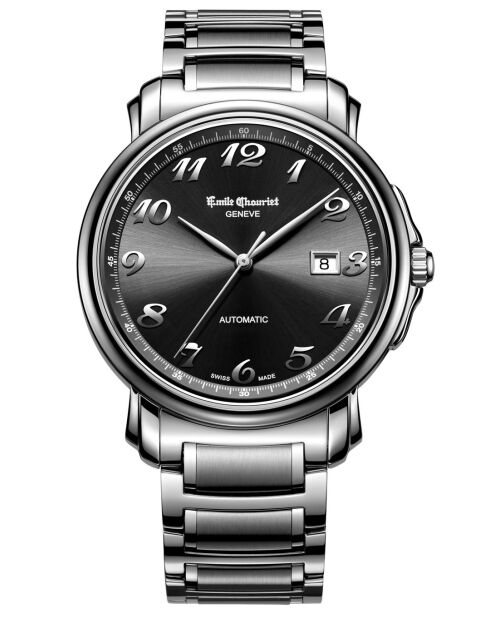 Emile mechanisch herenhorloge van zilverstaal