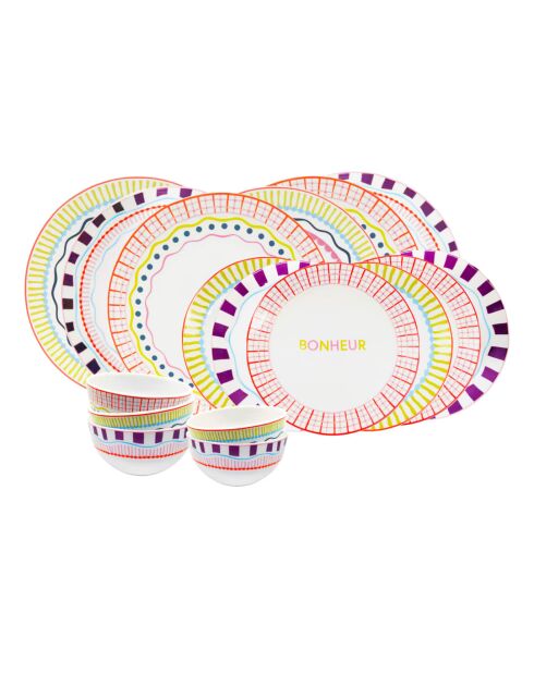 Set 18 pezzi in porcellana multicolore Relax SunLot