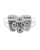 Set di 6 tazze Savana in porcellana nera - 8,5×10 cm