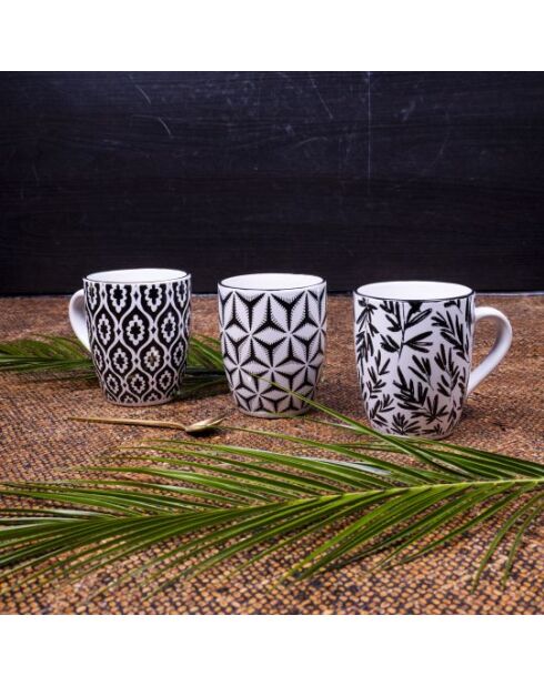 Set di 6 tazze Savana in porcellana nera - 8,5×10 cm