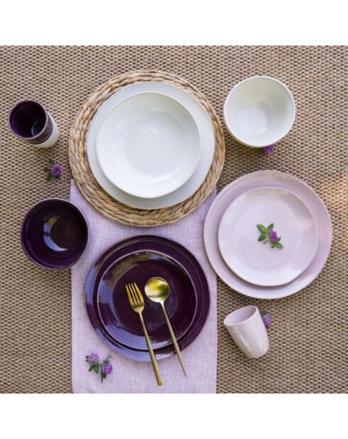 Juego de 6 cuencos medianos de cerámica rosa Terra - 14,2 × 7,7 cm