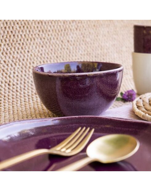 Juego de 6 cuencos medianos de cerámica rosa Terra - 14,2 × 7,7 cm