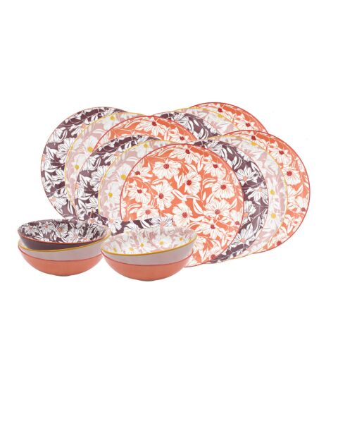 Set 18 pezzi in porcellana rosa Ophelia