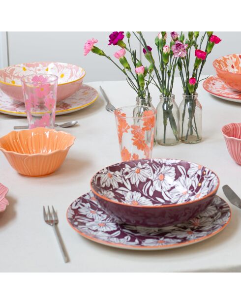 Set 18 pezzi in porcellana rosa Ophelia