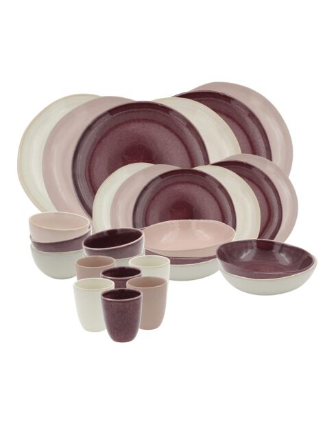 Terra 30-teiliges rosafarbenes Keramikset