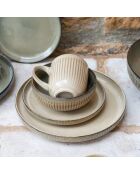 Lot de 6 assiettes creuses Terralha en céramique vert/beige - 20,2x5 cm