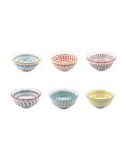 Lot de 6 petits bols Kyoto en porcelaine multicolores - 11,5×5,7 cm