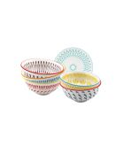 Lot de 6 petits bols Kyoto en porcelaine multicolores - 11,5×5,7 cm