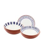 Set di 6 piatti da minestra in porcellana Santorini blu - 21x6,5 cm