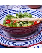 Set di 6 piatti da minestra in porcellana Santorini blu - 21x6,5 cm