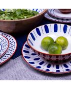 Set di 6 piatti da minestra in porcellana Santorini blu - 21x6,5 cm