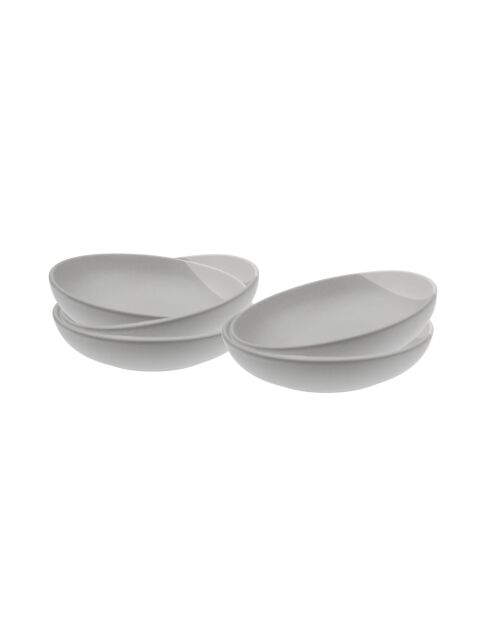 Set Terre de Sienne in ceramica grigio/bianca da 30 pezzi