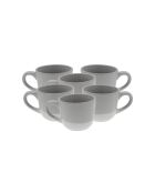 Set di 6 tazze Terre de Sienne in ceramica grigio/bianca - 8,3×6,5 cm