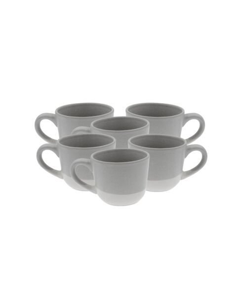 Set di 6 tazze Terre de Sienne in ceramica grigio/bianca - 8,3×6,5 cm