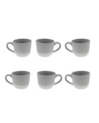 Set di 6 tazze Terre de Sienne in ceramica grigio/bianca - 8,3×6,5 cm