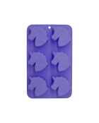Stampo in silicone viola Happy Cake 6 mini unicorni - 26x15,9x3,3 cm