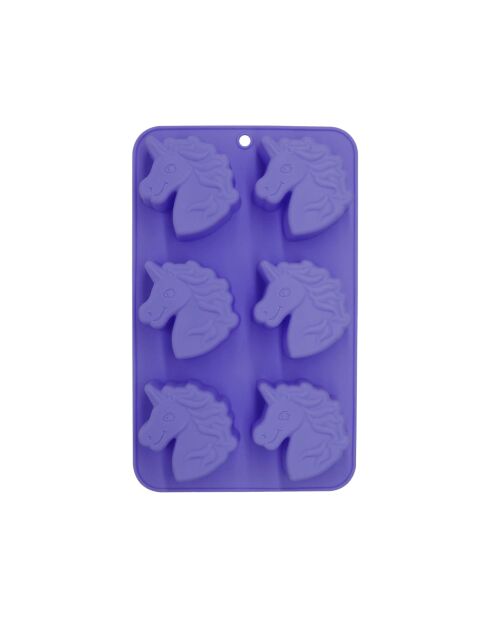 Silikonform Happy Cake 6 Mini-Einhörner, 26 x 15,9 x 3,3 cm, Violett