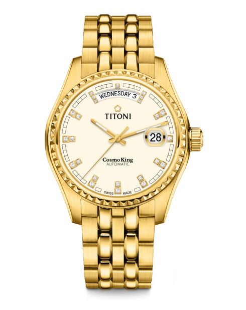 Titoni automatisch herenhorloge van goudstaal