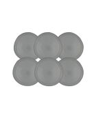Set aus 6 kleinen grauen Galet-Tellern aus Keramik - D.20,3 cm