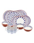 Santorini 30-delig serviesje van blauw porselein