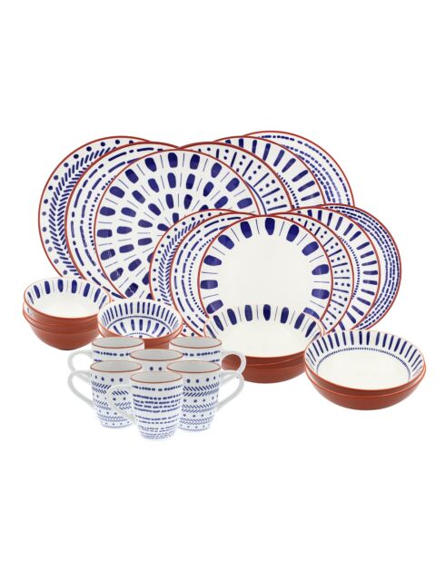 Santorini 30-delig serviesje van blauw porselein