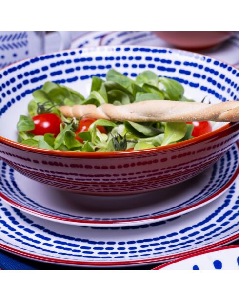 Santorini 30-delig serviesje van blauw porselein