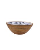 Lot de 2 saladiers + couverts Santorin en bois de manguier bleu