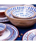 Lot de 2 saladiers + couverts Santorin en bois de manguier bleu