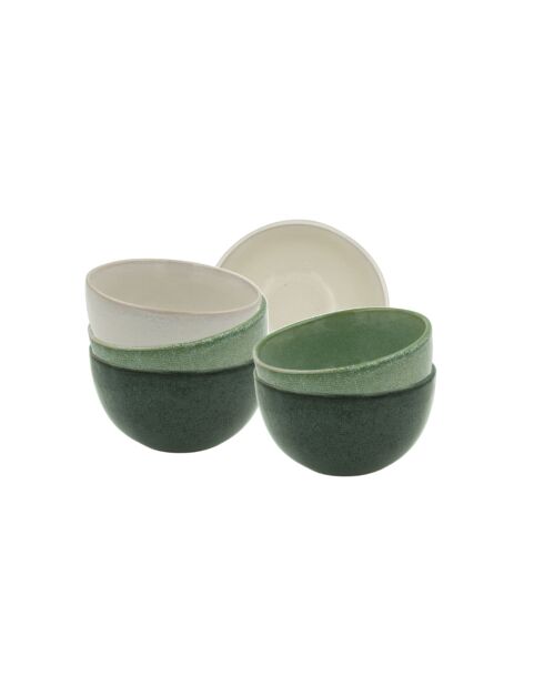 Lot de 6 bols Mila en céramique verts - 14,2×7,7cm