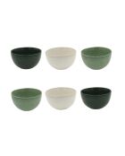 Lot de 6 bols Mila en céramique verts - 14,2×7,7cm