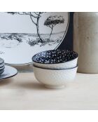 Lot de 6 petits bols Villa les Pins en porcelaine blanc/noir - 11,2×5,5cm