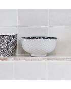 Lot de 6 petits bols Villa les Pins en porcelaine blanc/noir - 11,2×5,5cm