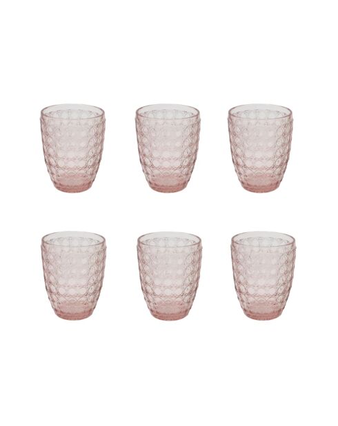 Set di 6 bicchieri in porcellana rosa Hanae in porcellana rosa/beige/verde - 350 ml