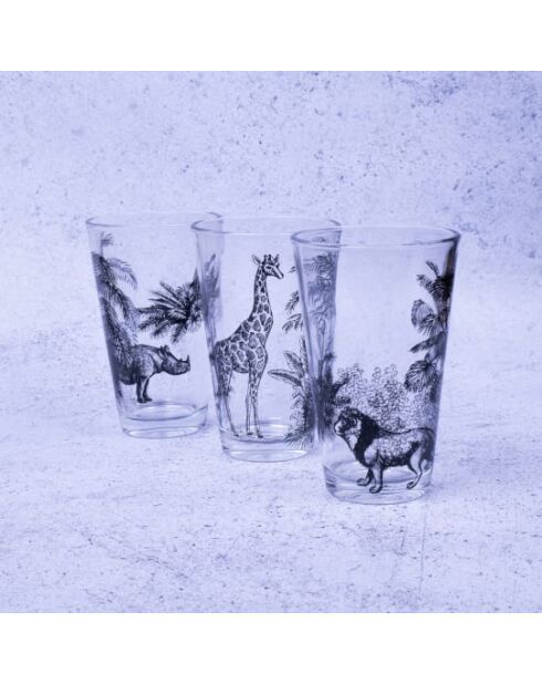 Set di 6 bicchieri Savana in vetro nero - 350ml