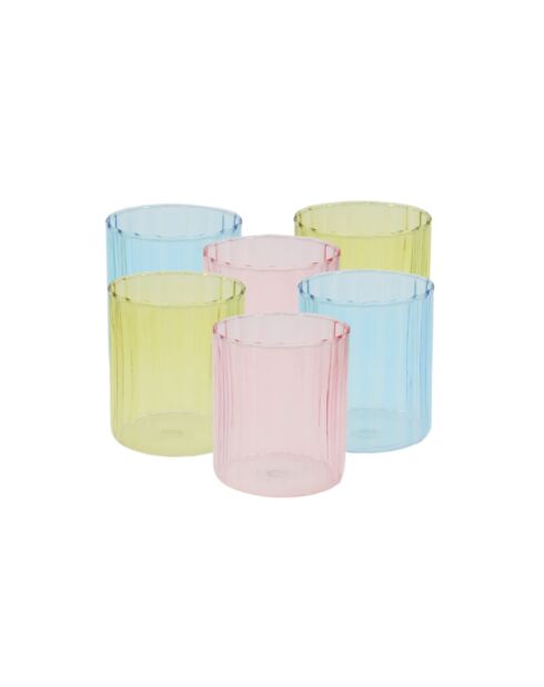 Set di 6 bicchieri in vetro Kyoto multicolore - 7×8,2 cm