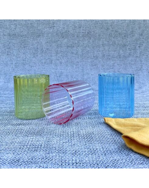 Set di 6 bicchieri in vetro Kyoto multicolore - 7×8,2 cm
