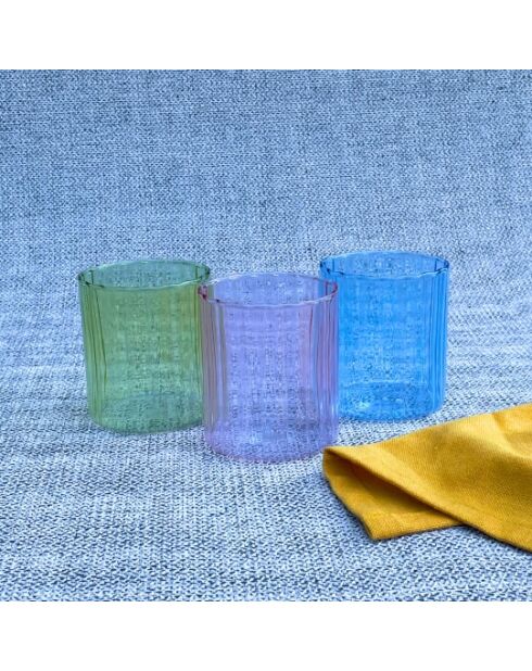 Set di 6 bicchieri in vetro Kyoto multicolore - 7×8,2 cm