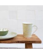 Lot de 6 mugs Soliman en porcelaine verts - 9x11.5 cm
