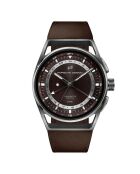 Porsche automatisch herenhorloge in bruin leer