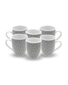 Set di 6 tazze in porcellana nera Villa les Pins - 8,5 × 10,4 cm