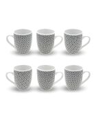 Set di 6 tazze in porcellana nera Villa les Pins - 8,5 × 10,4 cm