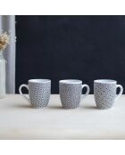 Set di 6 tazze in porcellana nera Villa les Pins - 8,5 × 10,4 cm