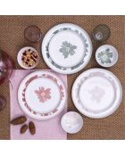 Hanae 18-teiliges Geschirrset aus rosa/beige/grünem Porzellan