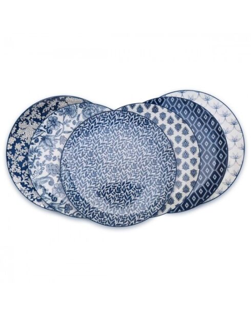 Set completo di stoviglie Majorelle in porcellana blu da 30 pezzi