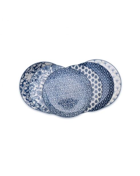 Set completo di stoviglie Majorelle in porcellana blu da 30 pezzi