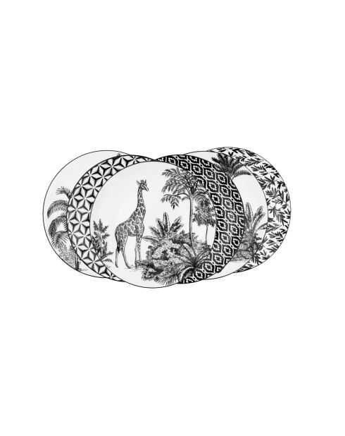 Set mit 6 Desserttellern Savana aus schwarzem Porzellan, D.20,3 cm