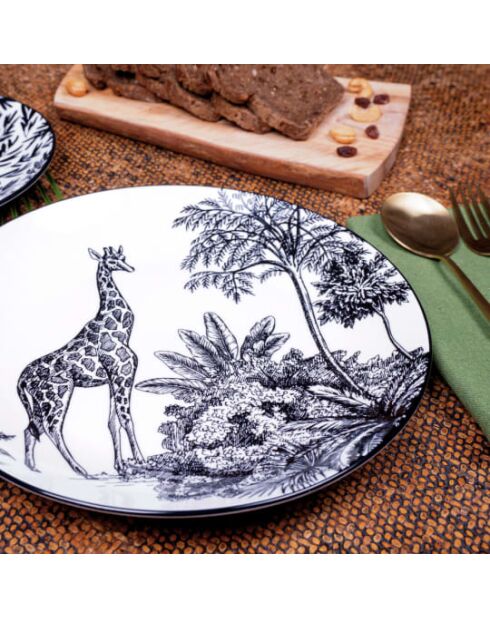 Set mit 6 Desserttellern Savana aus schwarzem Porzellan, D.20,3 cm