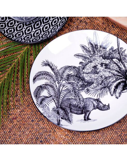 Set mit 6 Desserttellern Savana aus schwarzem Porzellan, D.20,3 cm