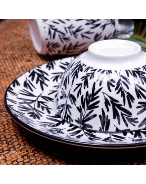 Set mit 6 Desserttellern Savana aus schwarzem Porzellan, D.20,3 cm